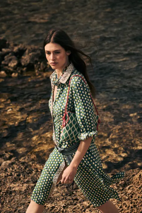 Vestido camisero rombos