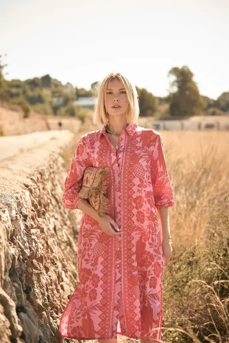 Vestido camisero flores