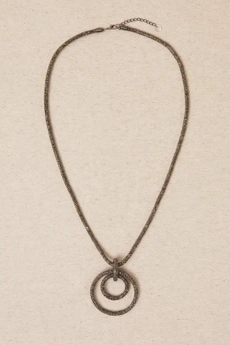 Collar Colgante Circular Brillo
