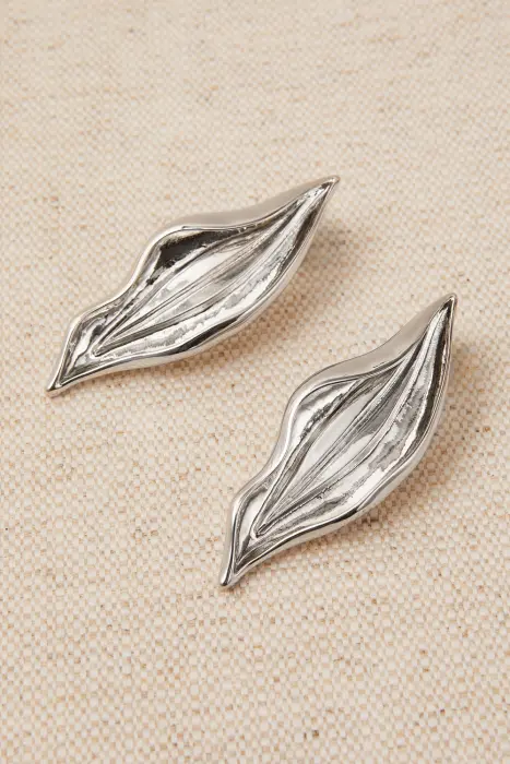 Pendientes abanico y hoja ondulada