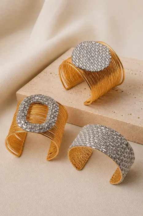 Pulsera Brazalete Fino Brillo