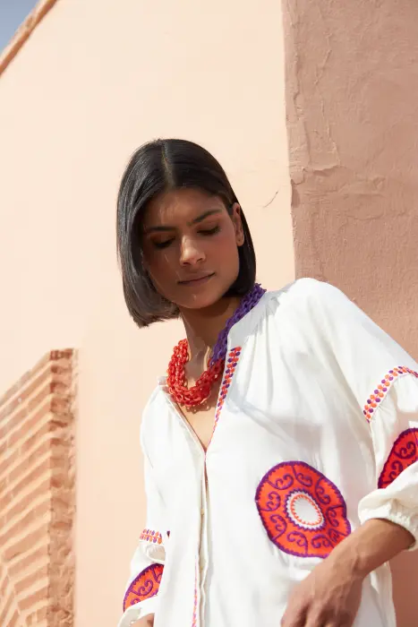 Collar eslabones resinas bicolor