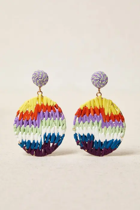 Pendiente redondo rafia