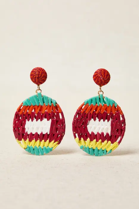 Pendiente redondo rafia