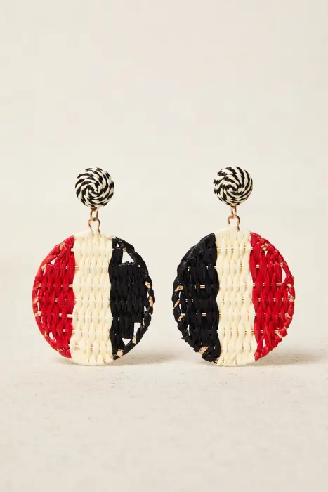 Pendiente redondo rafia