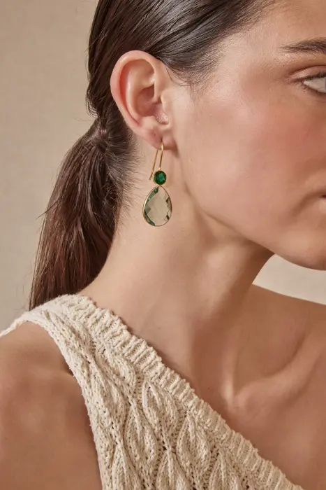 Pendiente gota piedra natural