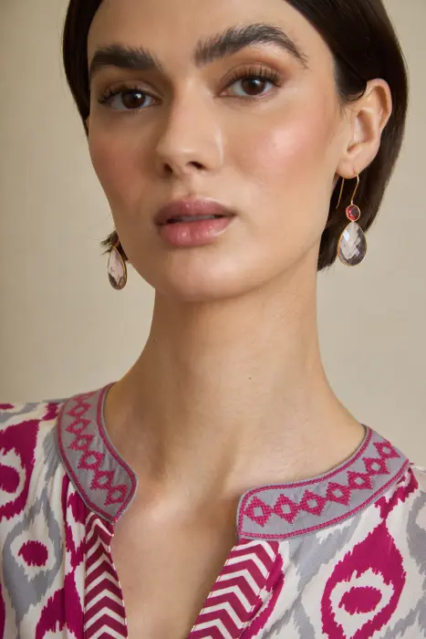 Pendiente gota piedra natural