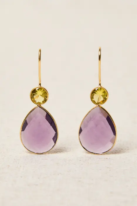 Pendiente gota piedra natural