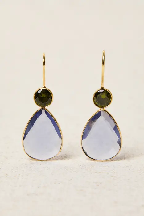 Pendiente gota piedra natural