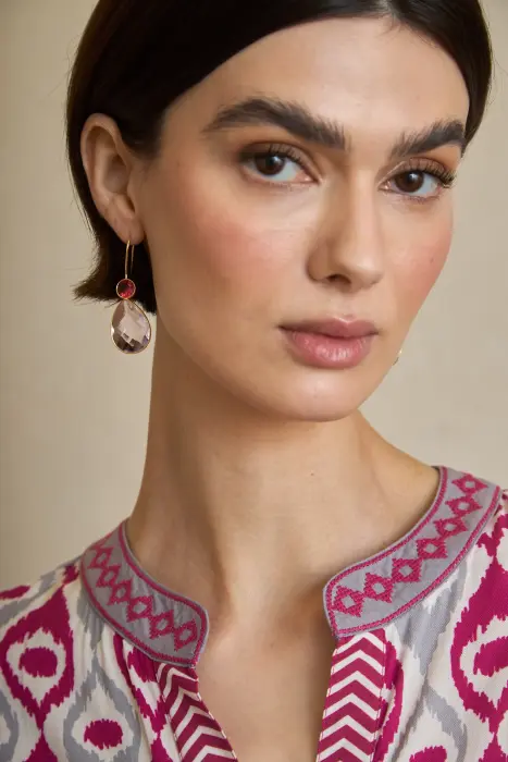 Pendiente gota piedra natural