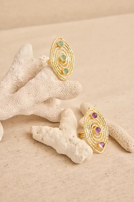 Anillo ovalado piedras