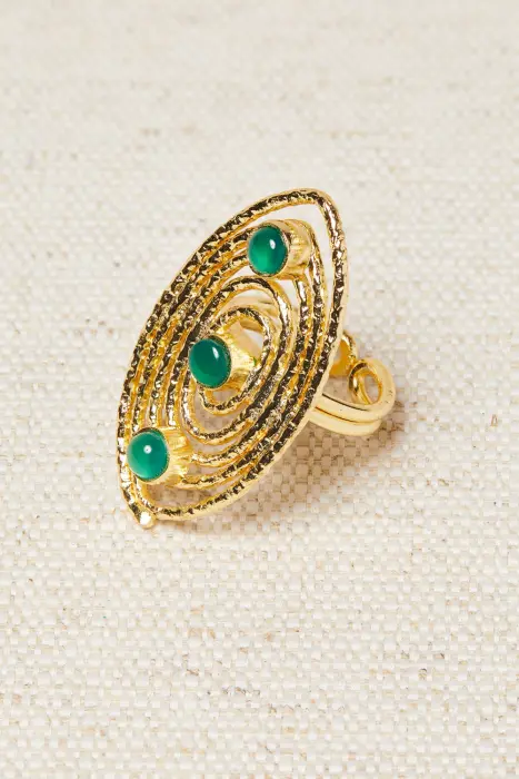 Anillo ovalado piedras