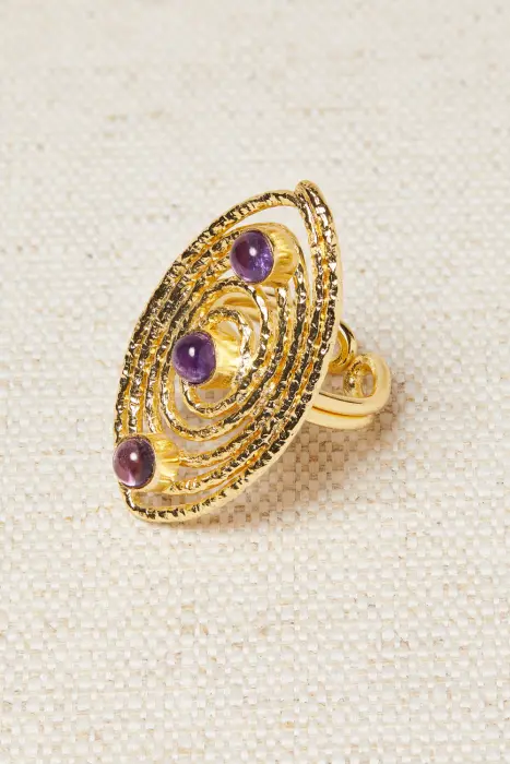 Anillo ovalado piedras