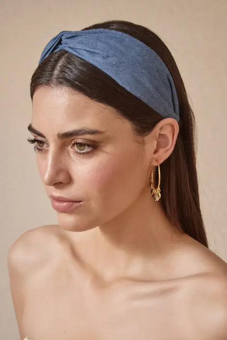 Diadema tejido jean