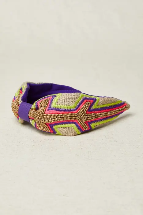 Diadema bordada tribal