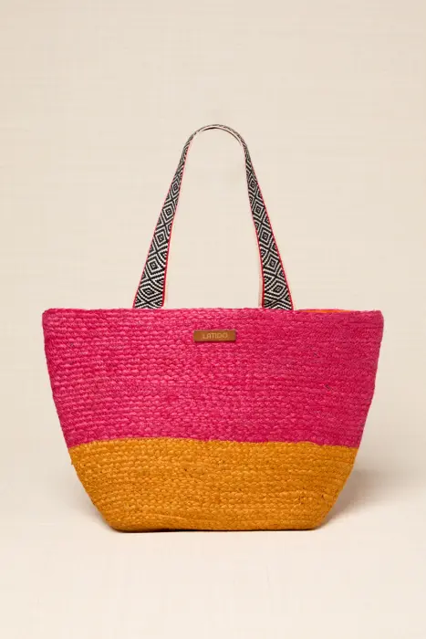 Bolso Capacho Rafia Bicolor