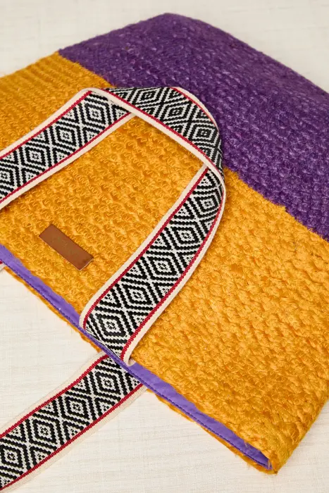 Bolso Capacho Rafia Bicolor