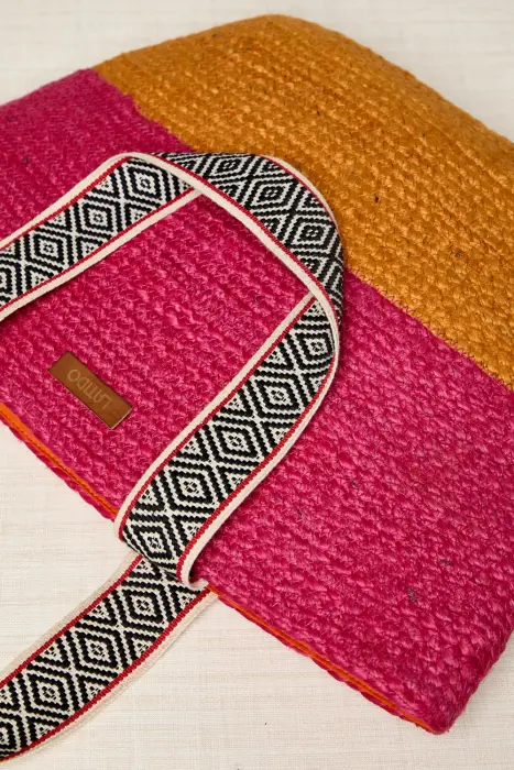 Bolso Capacho Rafia Bicolor