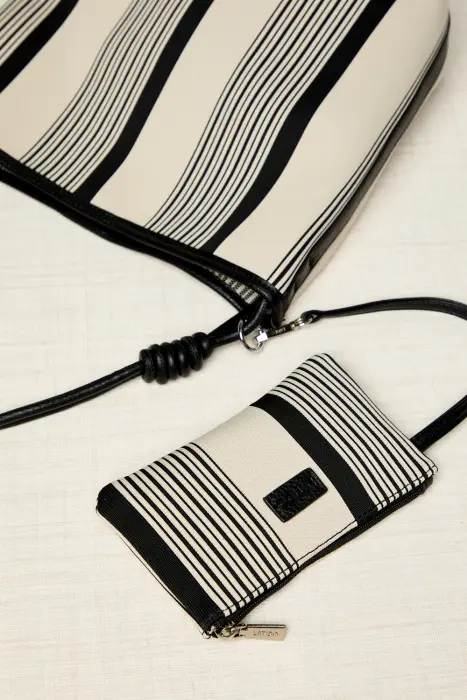 Bolso maxi shopper rayas