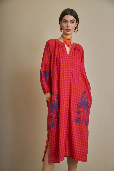 Kurta vichy bordada