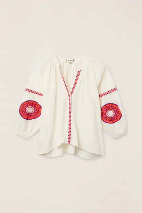 Blusa medallones flúor