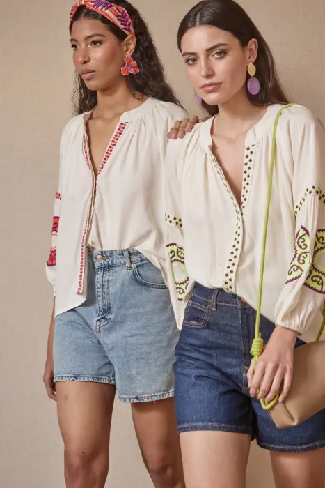 Blusa medallones flúor