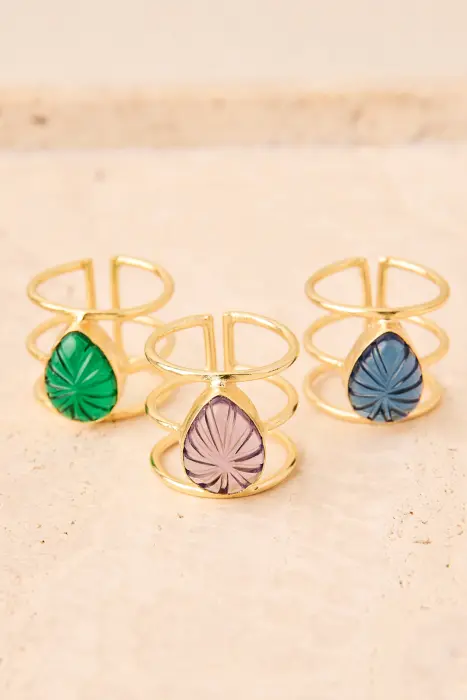 Anillo piedra semipreciosa tallada