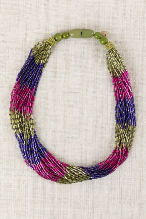 Collar Resinas Japonesas Rayado