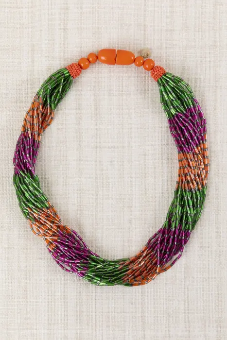 Collar Resinas Japonesas Rayado