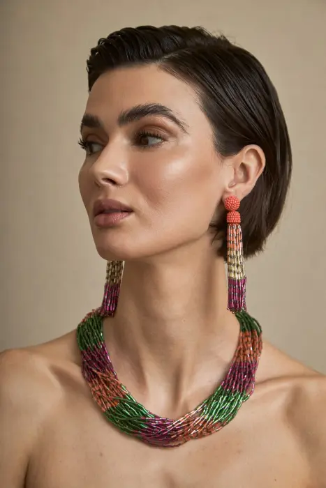 Collar Resinas Japonesas Rayado