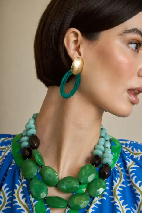 Collar Corto Doble Resinas