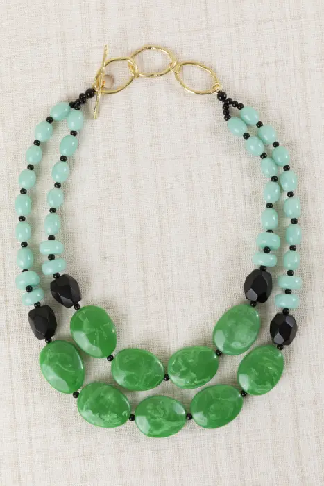 Collar Corto Doble Resinas