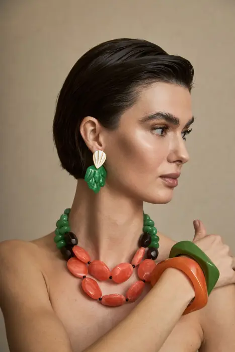 Collar Corto Doble Resinas