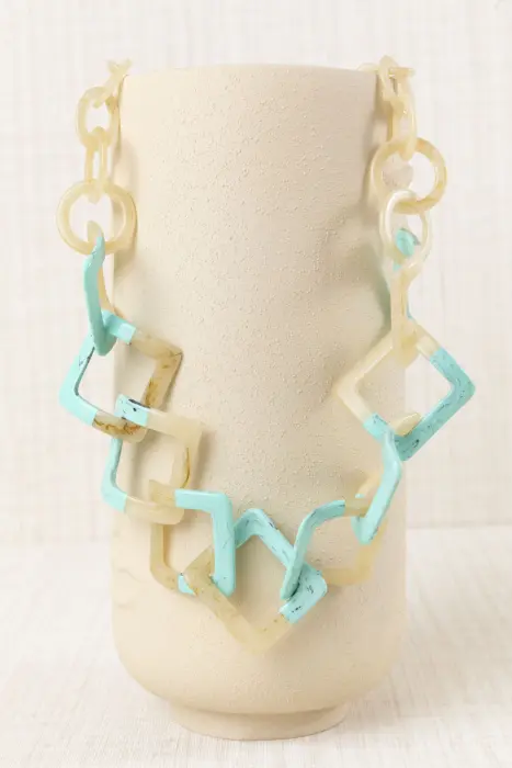 Collar Eslabones Resina Geométricos