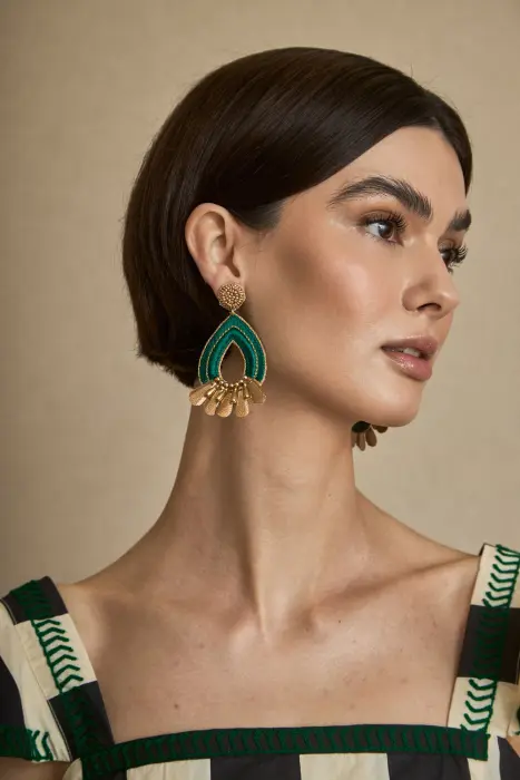 Pendientes Gota Bordado