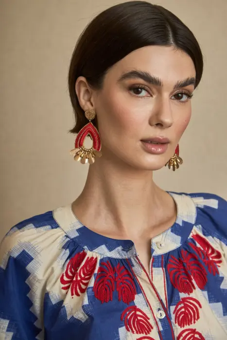 Pendientes Gota Bordado