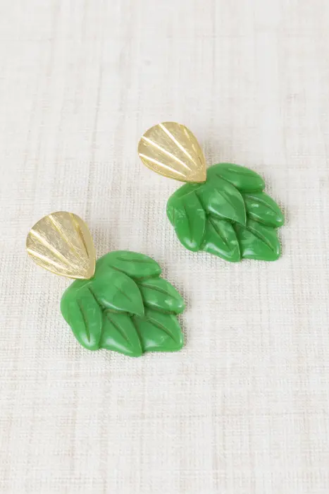 Pendientes Hojas Resina