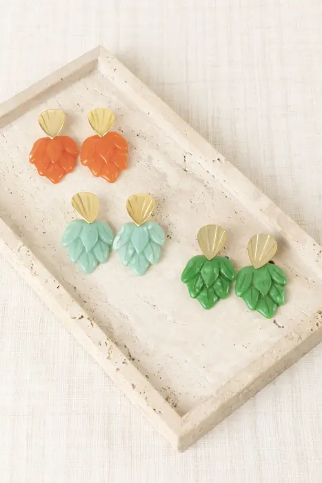 Pendientes Hojas Resina