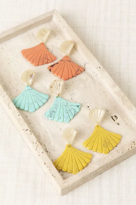 Pendientes Abanico Resina
