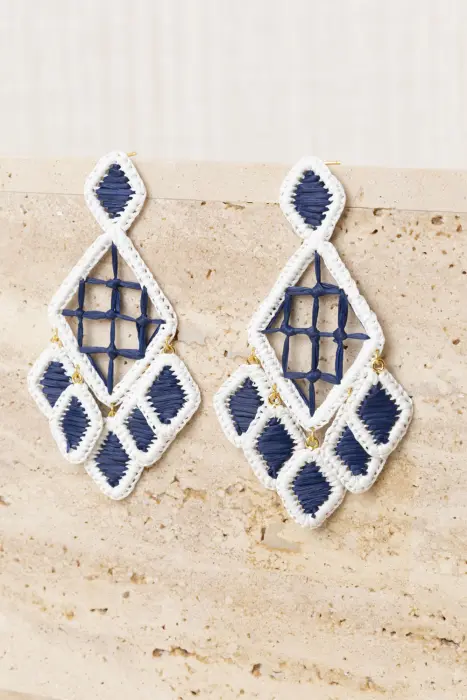 Pendientes Rafia Rombo