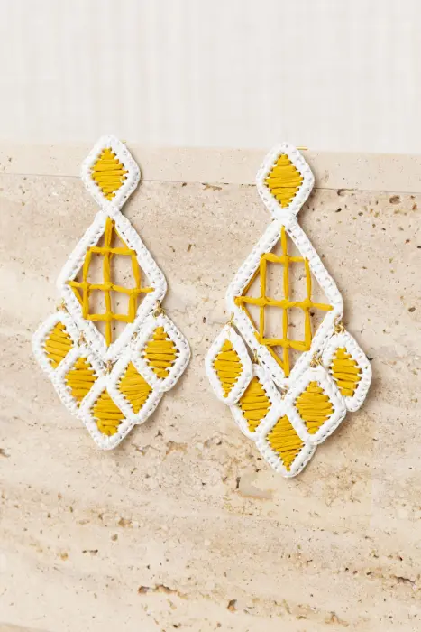 Pendientes Rafia Rombo