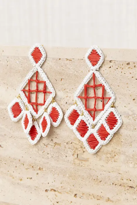 Pendientes Rafia Rombo