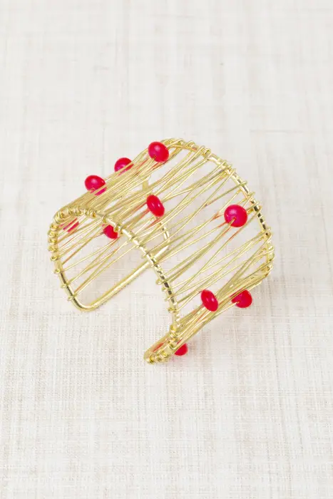 Pulsera Brazalete Trenzada con Piedras