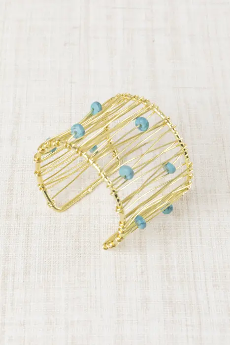 Pulsera Brazalete Trenzada con Piedras