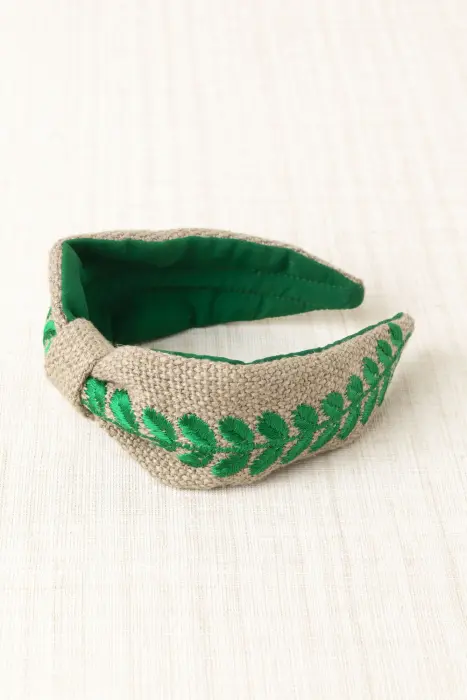 Diadema Bordada Hojas