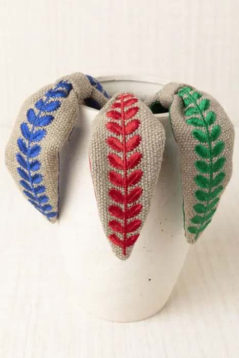 Diadema Bordada Hojas