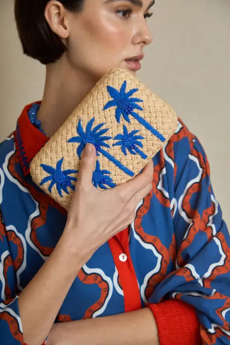 Bolso Clutch Rafia Palmeras
