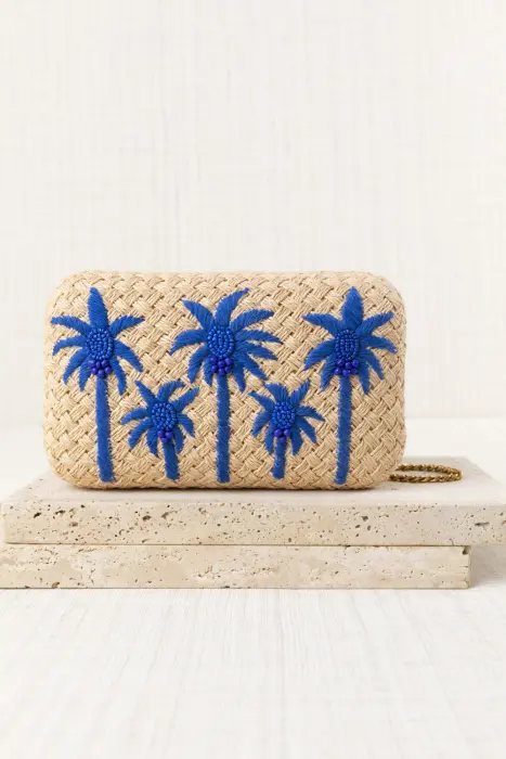 Bolso Clutch Rafia Palmeras