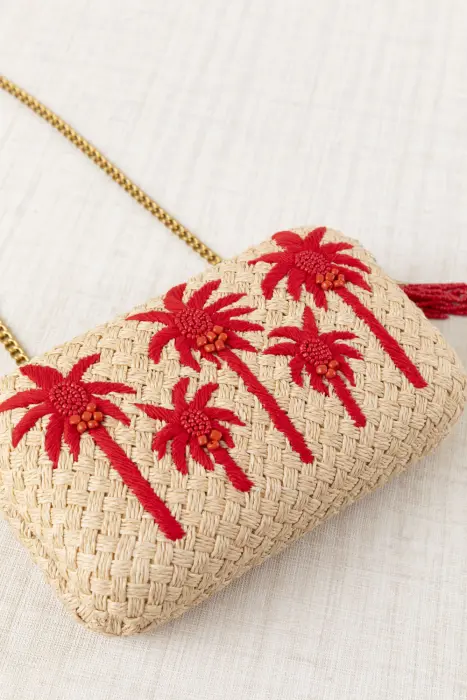 Bolso Clutch Rafia Palmeras