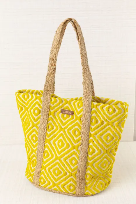 Bolso Capazo Rafia Geometrías